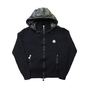 Vintage Moncler Maglione Tricot Cardigan Down Puffer Hooded Cardigan Jacket Size